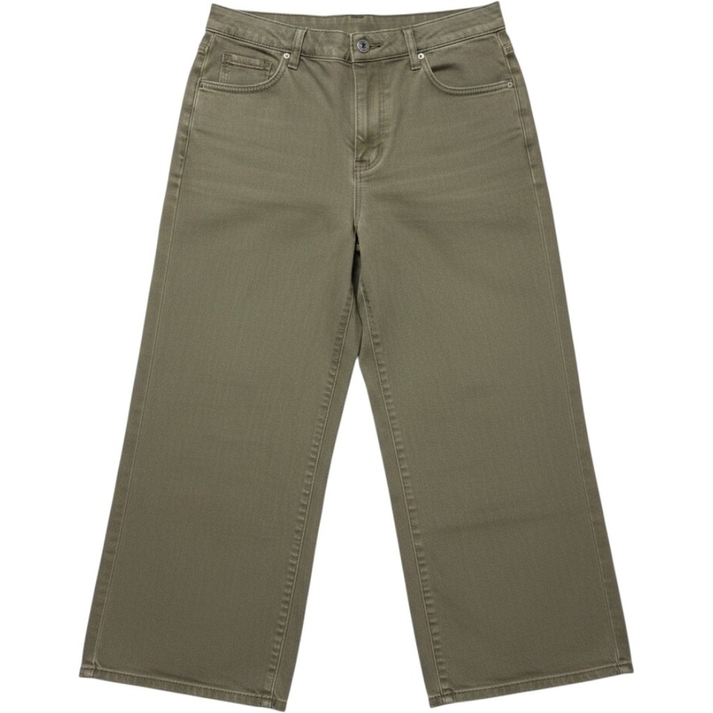 Universal Thread Womens Sailor Wide Leg Pants Olive Green Denim 16 High-Rise